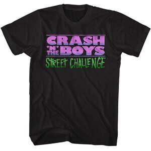 River City Ransom Crash N The Boys Retro Logo Black Graphic T-Shirt 93